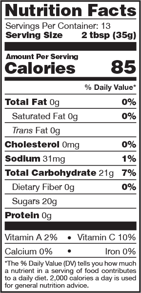 Spicy Cranberry BBQ Sauce Nutrition Facts